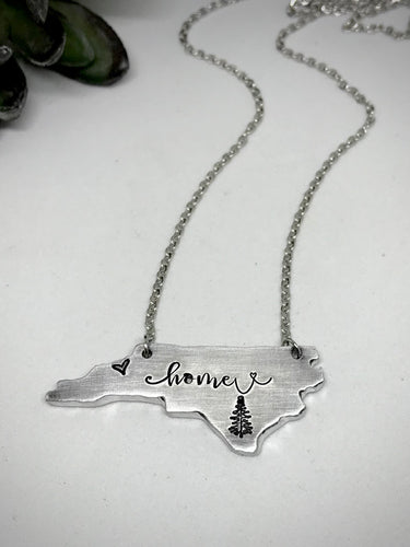 Silver North Carolina Home Necklace