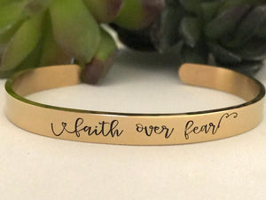 Faith Over Fear Cuff Bracelet