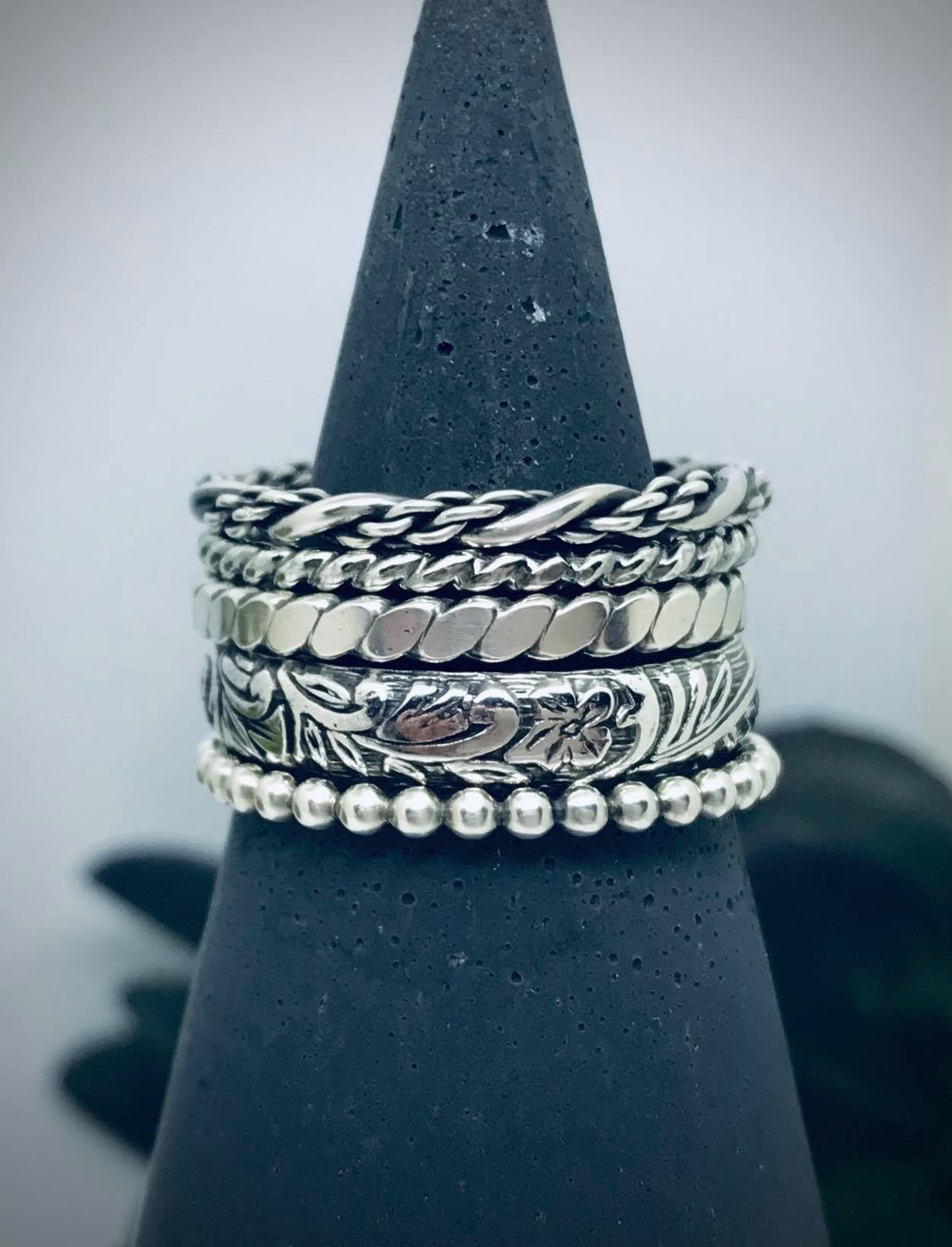 Sunshine Set- Sterling Silver Stacking Rings