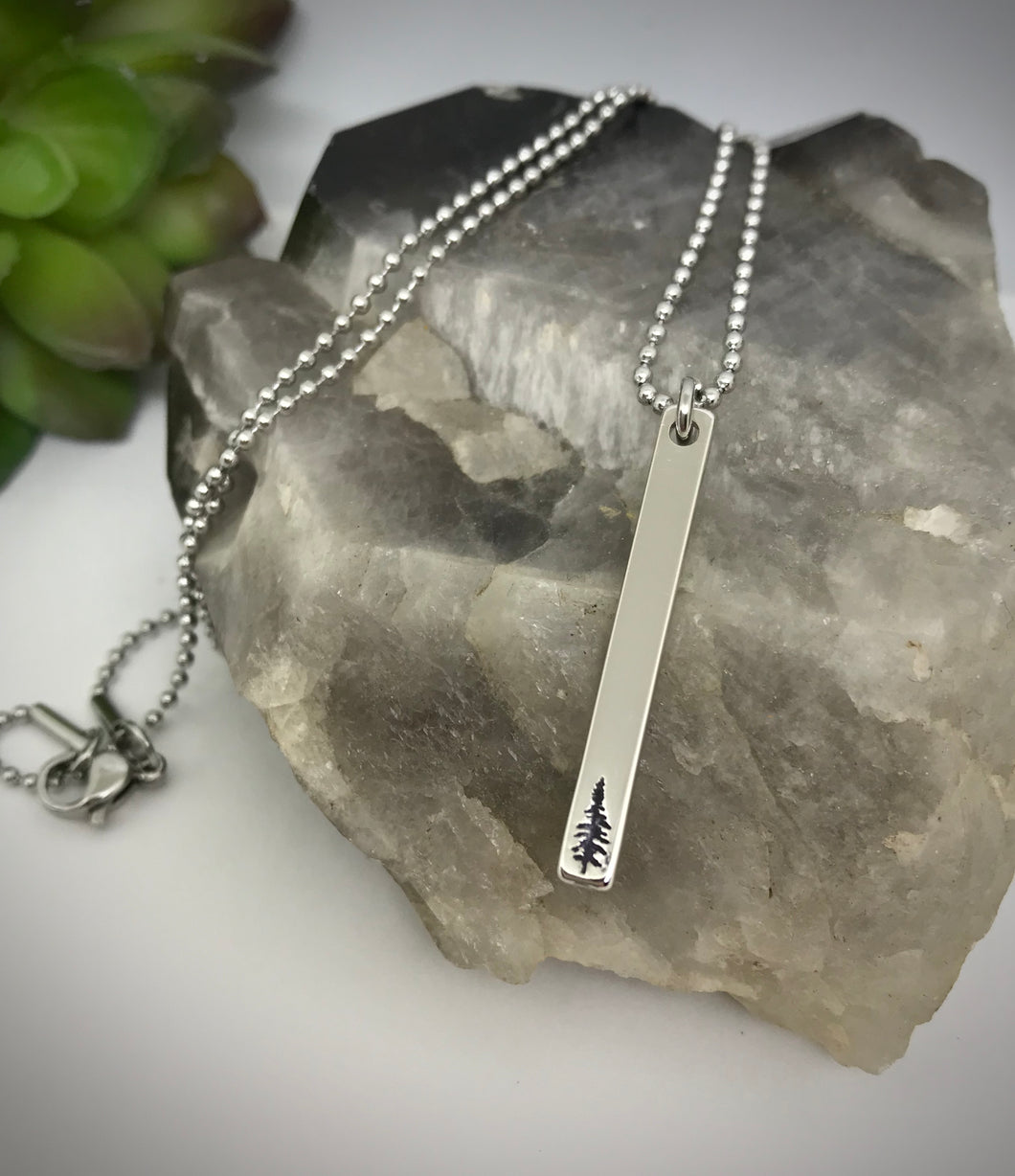 Into the Trees Vertical Bar Necklace