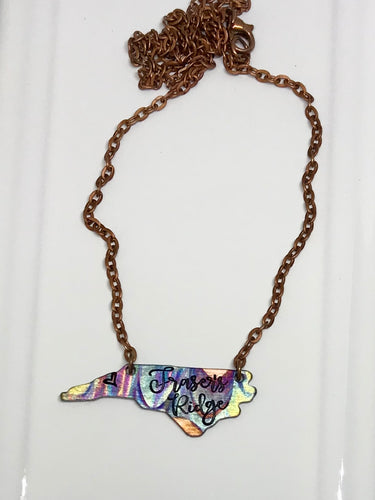 Flame Painted Copper Fraser's Ridge Necklace