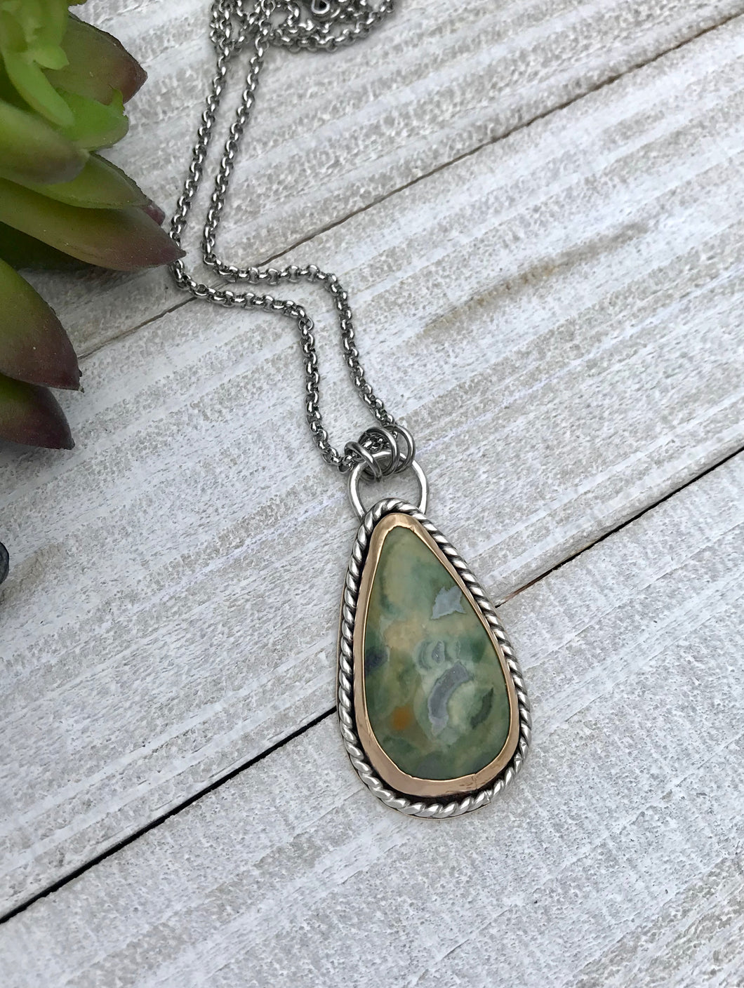 Ocean Jasper Teardrop Necklace