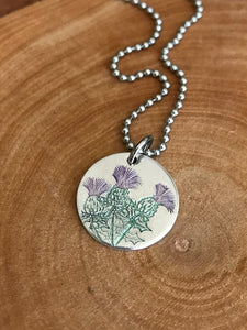 Purple Thistle Necklace