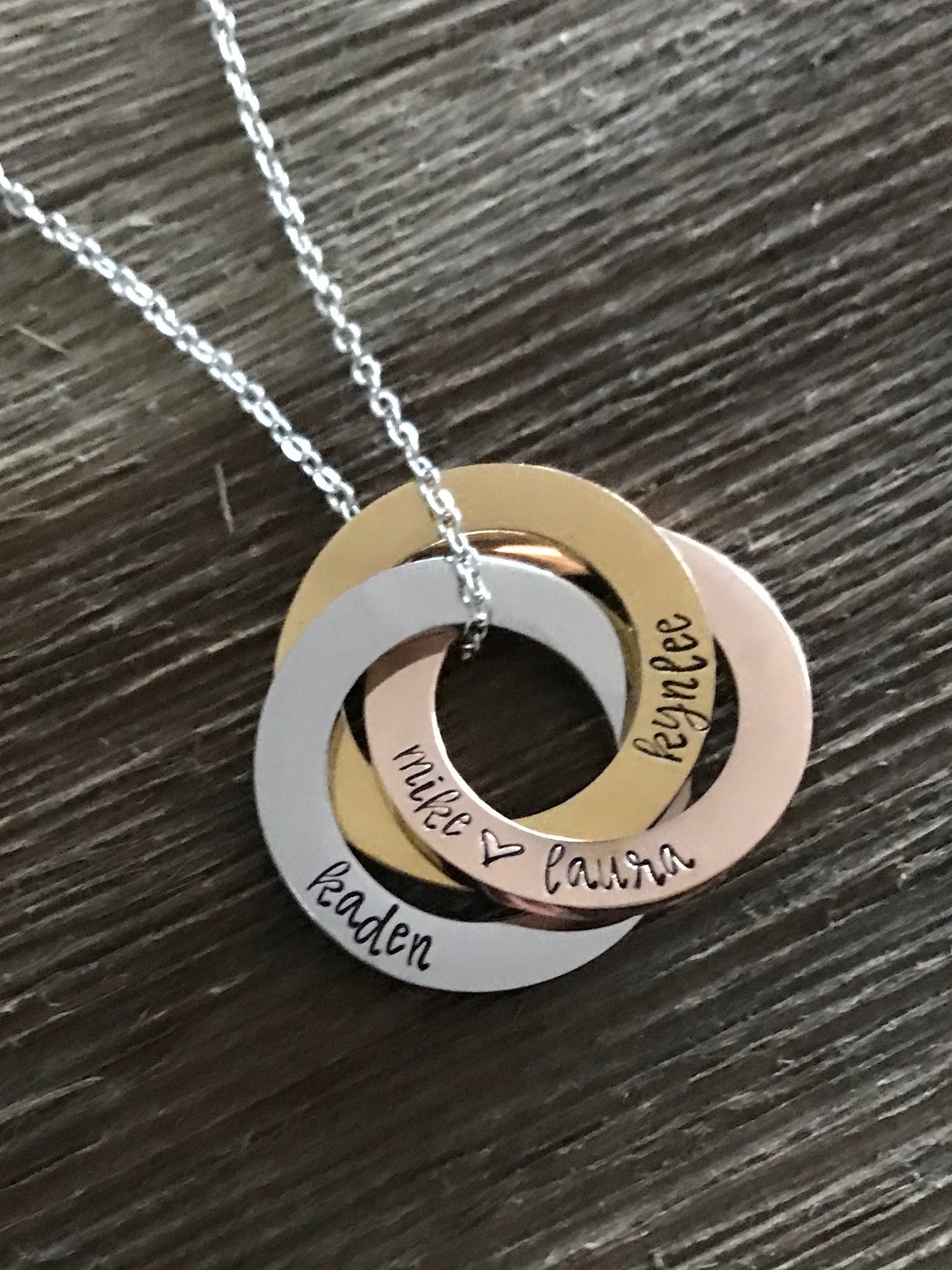 Buy Personalised Mixed Gold Mini Russian Ring Necklace Birthday Gift  Handmade Gift for Women Mixed Gold Circle Charms Mother's Day Online in  India - Etsy