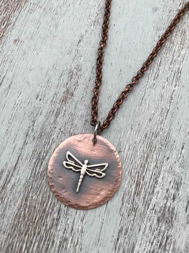 Copper Dragonfly Necklace