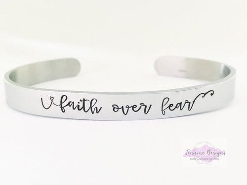 Faith Over Fear Cuff Bracelet