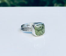 Load image into Gallery viewer, Natural Mohave Peridot Square Cut Ring