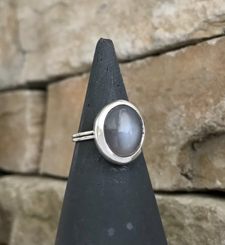 Gray Moonstone Ring