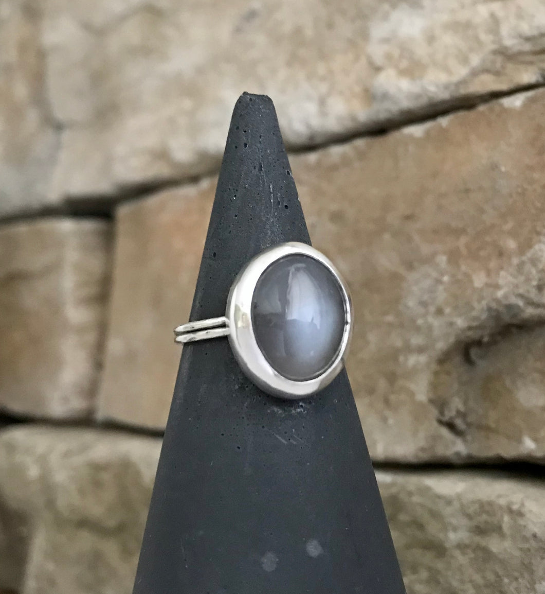 Gray Moonstone Ring