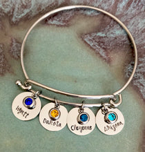 Load image into Gallery viewer, Personalized Birthstone Bangle Bracelet