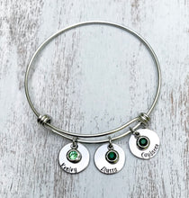 Load image into Gallery viewer, Personalized Birthstone Bangle Bracelet