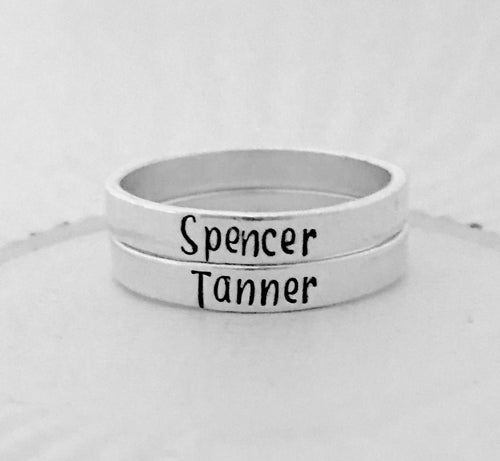 Sterling Silver Name Rings