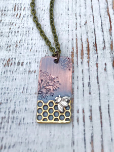 Go Tell The Bees Necklace-Rectangle