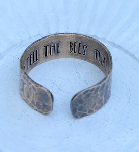 Copper "Go Tell The Bees" Bee Ring