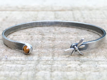 Load image into Gallery viewer, Sterling Silver Dragonfly Amber Reverse Cuff