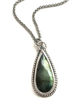 Load image into Gallery viewer, Teardrop Labradorite Necklace