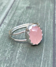 Load image into Gallery viewer, Rose Quartz Double Band Ring